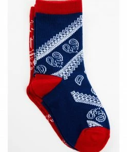 Rank 45 Girls' Bandana Print Socks - 2-Pack Red/white/blue