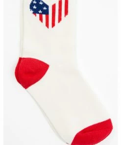 Rank 45 Girls' Americana Heart Crew Socks Pink