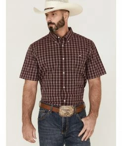 Rank 45 Men's Pick Up Small Plaid Short Sleeve Button-Down Western Shirt - Big & Tall 