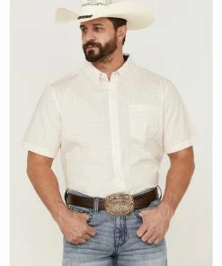 Rank 45 Men's Mustang Geo Print Western Shirt - Big & Tall  Cream