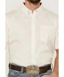 Rank 45 Men's Mustang Geo Print Western Shirt - Big & Tall  Cream -Rank 45 shop 2000359182 110 P3