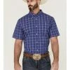 Rank 45 Men's Charge Small Plaid Button-Down Western Shirt 