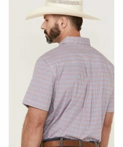 Rank 45 Men's Dude Ranch Geo Button-Down Western Shirt  Blue -Rank 45 shop 2000359186 400 P4