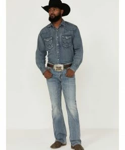 Rank 45 Men's Desert Ranch Performance Stretch Slim Bootcut Jeans  Medium Wash