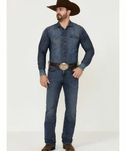 Rank 45 Men's Shotgun Wash Stackable Slim Straight Stretch Performance Jeans Dark Medium Wash -Rank 45 shop 2000359243 415 P1 1