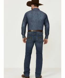 Rank 45 Men's Shotgun Wash Stackable Slim Straight Stretch Performance Jeans Dark Medium Wash -Rank 45 shop 2000359243 415 P3
