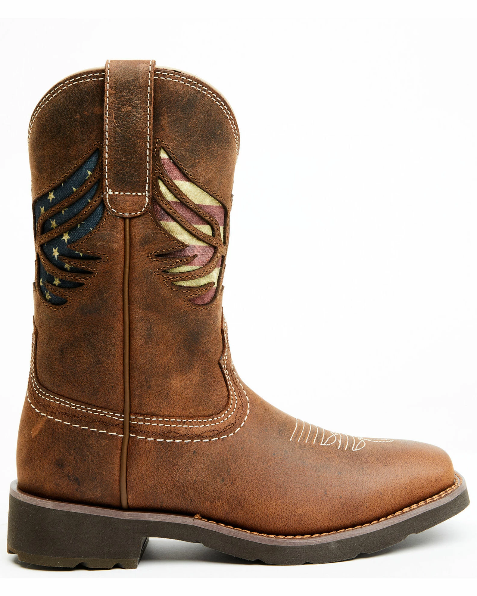 Rank 45 Women's Insipired Stars And Stripes Inlay Shaft Performance Leather Western Boots - Broad Square Toe 4 Rank 45 Women's Insipired Stars And Stripes Inlay Shaft Performance Leather Western Boots - Broad Square Toe - Image 2