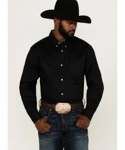 Rank 45 Men's Solid Basic Twill Logo Long Sleeve Button-Down Western Shirt  Royal Blue -Rank 45 shop 2000359462 001 P1 1