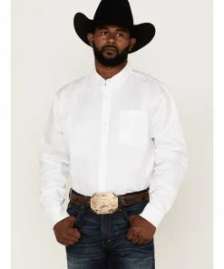 Rank 45 Men's Solid Basic Twill Logo Long Sleeve Button-Down Western Shirt  Royal Blue -Rank 45 shop 2000359462 100 P1