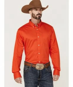 Rank 45 Men's Solid Basic Twill Logo Long Sleeve Button-Down Western Shirt  Royal Blue -Rank 45 shop 2000359462 600 P1