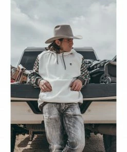 Rank 45 Men's Rustler Southwestern Color-Block Sleeve Hooded Sweatshirt 