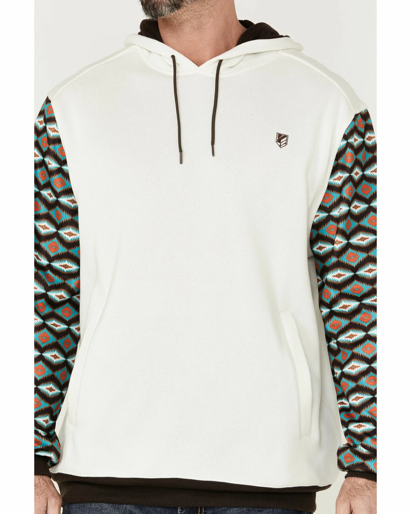 Rank 45 Men's Rustler Southwestern Color-Block Sleeve Hooded Sweatshirt 6 Rank 45 Men's Rustler Southwestern Color-Block Sleeve Hooded Sweatshirt - Image 4