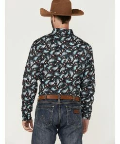 Rank 45 Men's Rodeo Large Paisley Print Long Sleeve Button-Down Western Shirt - Big & Tall Multi -Rank 45 shop 2000359587 900 P4