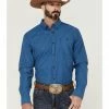 Rank 45 Men's Bulldogger Dobby Geo Button-Down Western Shirt - Big & Tall  Blue -Rank 45 shop 2000359590 400 P1