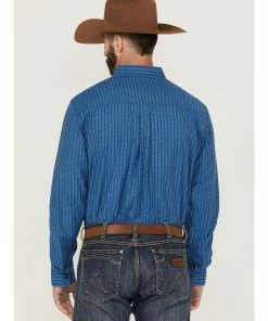 Rank 45 Men's Bulldogger Dobby Geo Button-Down Western Shirt - Big & Tall  Blue -Rank 45 shop 2000359590 400 P4