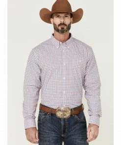 Rank 45 Men's Bronc Small Plaid Long Sleeve Button-Down Western Shirt 