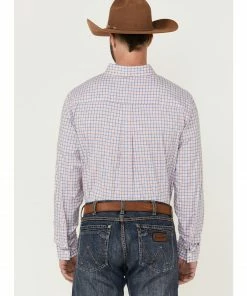 Rank 45 Men's Bronc Small Plaid Long Sleeve Button-Down Western Shirt  -Rank 45 shop 2000359592 942 P4
