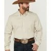 Rank 45 Men's Cream Hazer Floral Print Long Sleeve Button-Down Western Shirt 