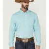 Rank 45 Men's Heeler Textured Solid Long Sleeve Button-Down Western Shirt 