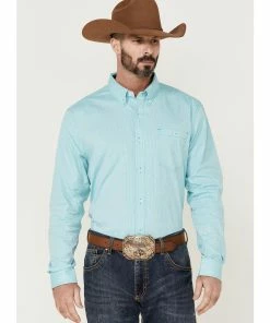 Rank 45 Men's Heeler Textured Solid Long Sleeve Button-Down Western Shirt 