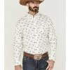 Rank 45 Men's Roughstock Paisley Geo Print Long Sleeve Button-Down Western Shirt  Cream -Rank 45 shop 2000359595 110 P1