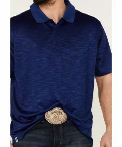 Rank 45 Men's Elite Blue Stripe Short Sleeve Performance Polo Shirt  -Rank 45 shop 2000360366 400 P3