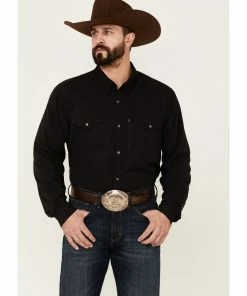 Rank 45 Men's Roughie Performance Long Sleeve Snap Solid Western Shirt  Grey -Rank 45 shop 2000361554 001 P1