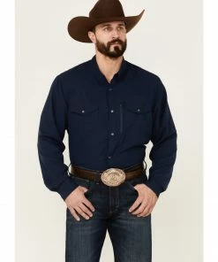 Rank 45 Men's Roughie Performance Long Sleeve Snap Solid Western Shirt  Grey -Rank 45 shop 2000361554 410 P1 1