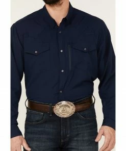 Rank 45 Men's Roughie Performance Long Sleeve Snap Solid Western Shirt  Grey -Rank 45 shop 2000361554 410 P3