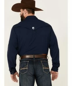 Rank 45 Men's Roughie Performance Long Sleeve Snap Solid Western Shirt  Grey -Rank 45 shop 2000361554 410 P4