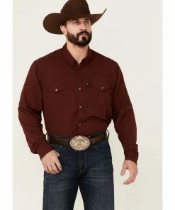 Rank 45 Men's Roughie Performance Long Sleeve Snap Solid Western Shirt  Grey -Rank 45 shop 2000361554 640 P1