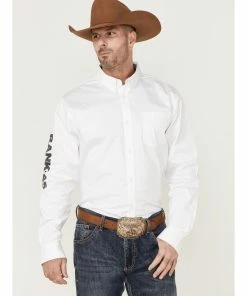 Rank 45 Men's Solid Performance Twill Logo Long Sleeve Button-Down Western Shirt  Black -Rank 45 shop 2000361570 100 P1