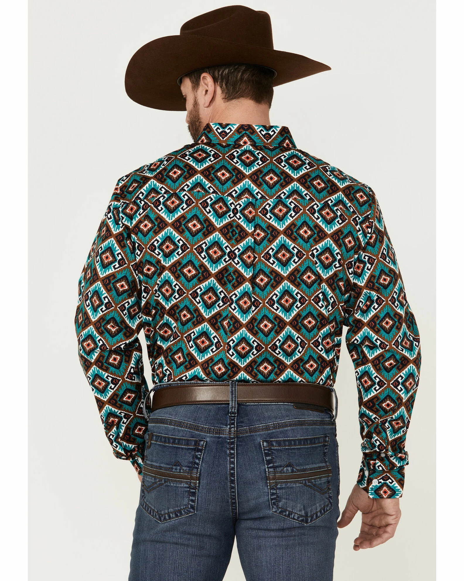 Rank 45 Men's Buckaroo Multi Southwestern Print Long Sleeve Button-Down Western Shirt 6 Rank 45 Men's Buckaroo Multi Southwestern Print Long Sleeve Button-Down Western Shirt - Image 4