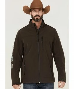 Rank 45 Men's Rodeo Southwestern Logo Sleeve Zip-Front Softshell Jacket 