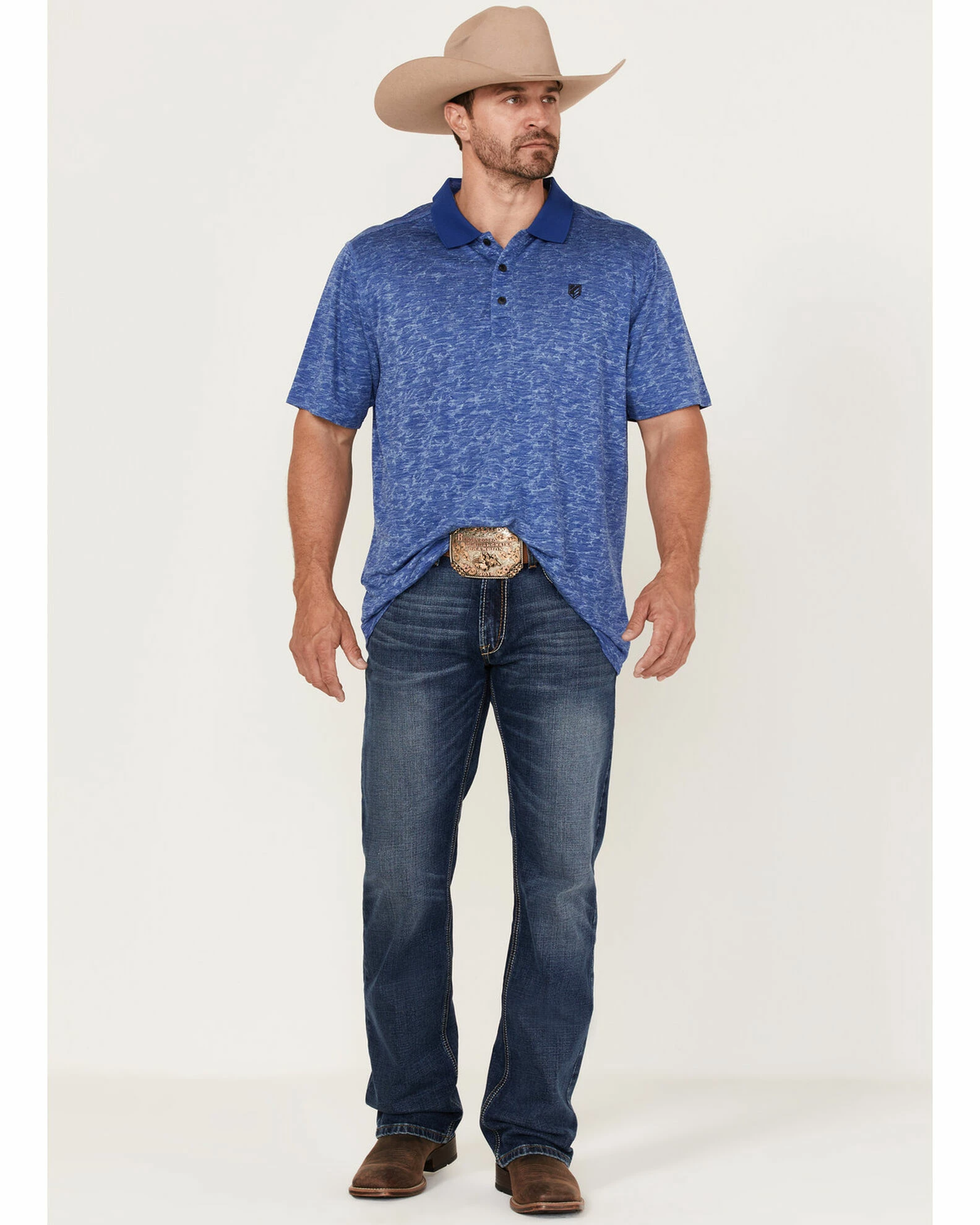 Rank 45 Men's Daylight Solid Short Sleeve Polo Shirt Blue 4 Rank 45 Men's Daylight Solid Short Sleeve Polo Shirt Blue - Image 2