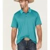 Rank 45 Men's Spinner Solid Teal Short Sleeve Polo Shirt  -Rank 45 shop 2000364469 442 P1