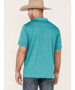 Rank 45 Men's Spinner Solid Teal Short Sleeve Polo Shirt  -Rank 45 shop 2000364469 442 P4