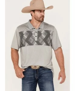 Rank 45 Men's Sunfisher Chest Stripe Short Sleeve Polo Shirt  Grey -Rank 45 shop 2000364470 020 P1 1