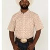 Rank 45 Men's Kickin Southwestern Print Short Sleeve Button-Down Western Shirt  Gold -Rank 45 shop 2000364500 710 P1