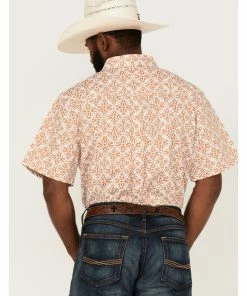 Rank 45 Men's Kickin Southwestern Print Short Sleeve Button-Down Western Shirt  Gold -Rank 45 shop 2000364500 710 P4