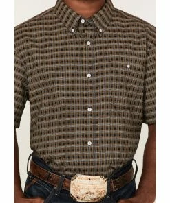 Rank 45 Men's Steer Small Plaid Short Sleeve Button-Down Western Shirt - Big & Tall  Black -Rank 45 shop 2000364504 001 P3