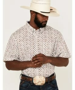 Rank 45 Men's Buford Geo Print Short Sleeve Button-Down Western Shirt White 11 Rank 45 Men's Buford Geo Print Short Sleeve Button-Down Western Shirt White -Rank 45 shop 2000364525 100 P1 1