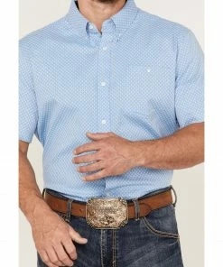 Rank 45 Men's Cantle Geo Print Short Sleeve Button-Down Western Shirt Light Blue 9 Rank 45 Men's Cantle Geo Print Short Sleeve Button-Down Western Shirt Light Blue -Rank 45 shop 2000364526 450 P3