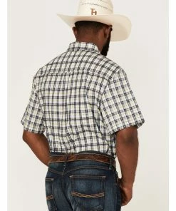 Rank 45 Men's Sponsor Plaid Short Sleeve Button-Down Western Shirt  -Rank 45 shop 2000364527 900 P4