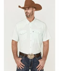 Rank 45 Men's 8 Seconds Short Sleeve Snap Western Tech Shirt  Aqua -Rank 45 shop 2000364880 441 P1 1