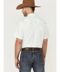 Rank 45 Men's 8 Seconds Short Sleeve Snap Western Tech Shirt  Aqua -Rank 45 shop 2000364880 441 P4
