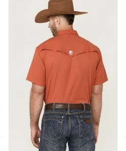 Rank 45 Men's 8 Seconds Short Sleeve Snap Western Tech Shirt  Medium Red -Rank 45 shop 2000364881 610 P4