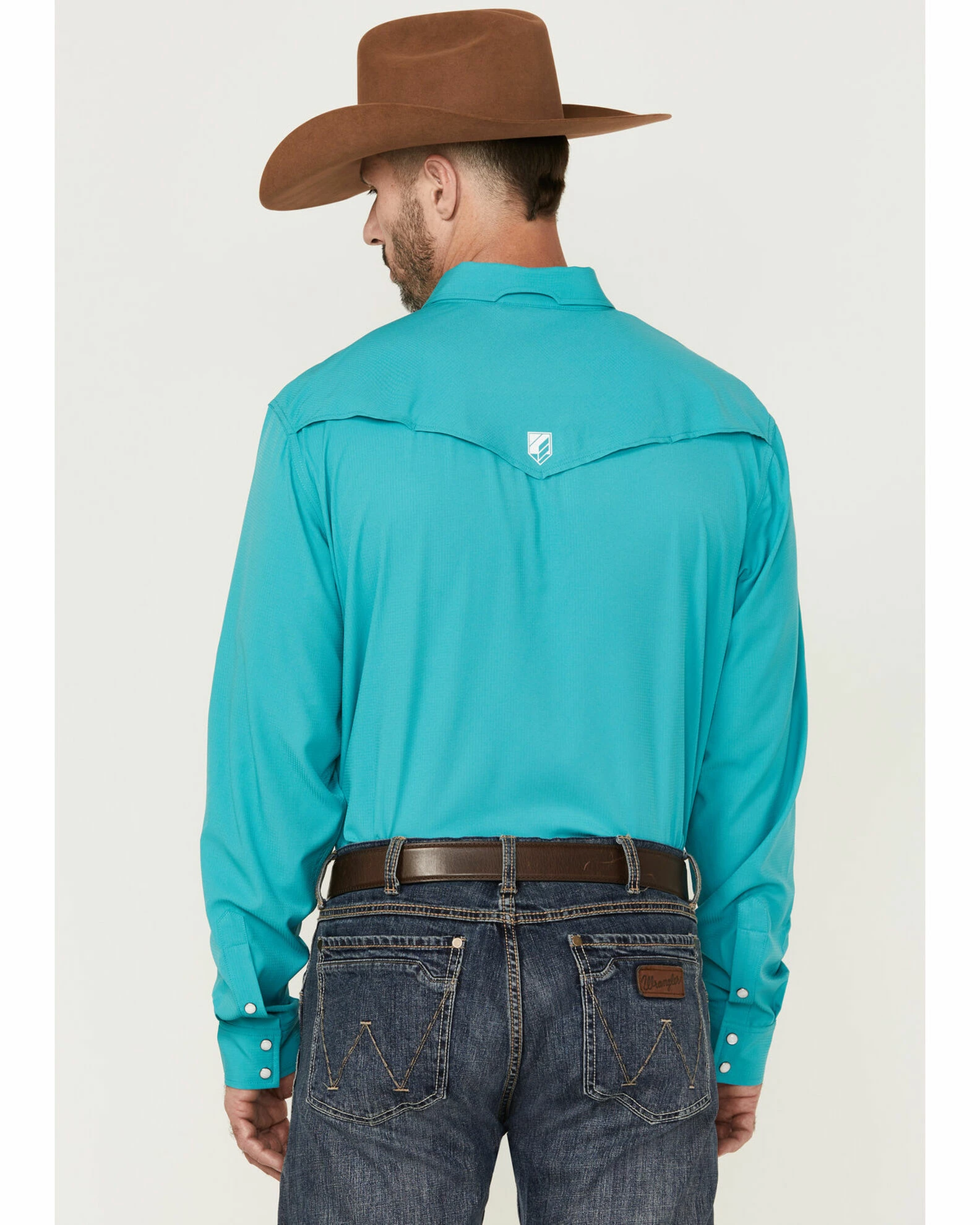 Rank 45 Men's Roughie Tech Short Sleeve Snap Western Shirt Turquoise 6 Rank 45 Men's Roughie Tech Short Sleeve Snap Western Shirt Turquoise - Image 4