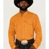 Rank 45 Men's Solid Gold Roughie Tech Long Sleeve Snap Western Shirt  -Rank 45 shop 2000364904 710 P1