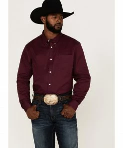 Rank 45 shop 12 Rank 45 Men's Solid Purple Basic Twill Logo Long Sleeve Button-Down Western ShirtÂ